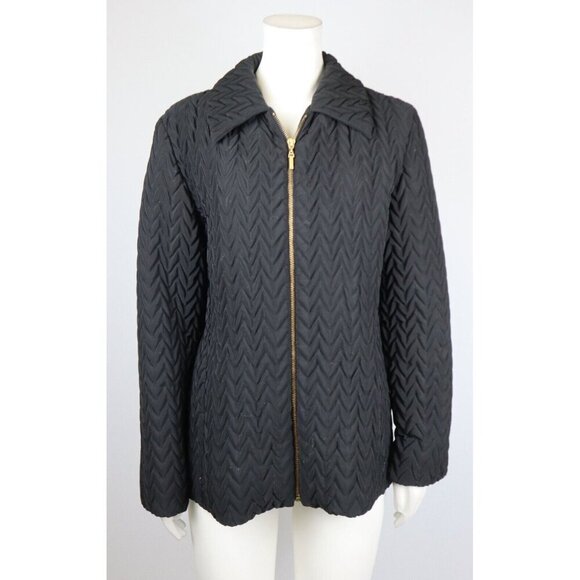 WOMEN'S BLACK QUILTED JACKET COAT - PORTRAIT - SIZE PM - Picture 1 of 5